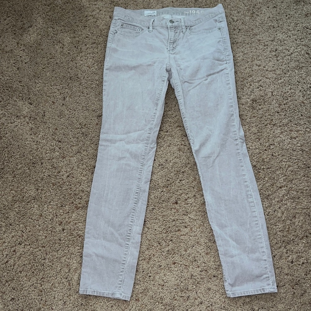 GAP Always Skinny Jeans Essential Style Gray Corduroy Size 28R